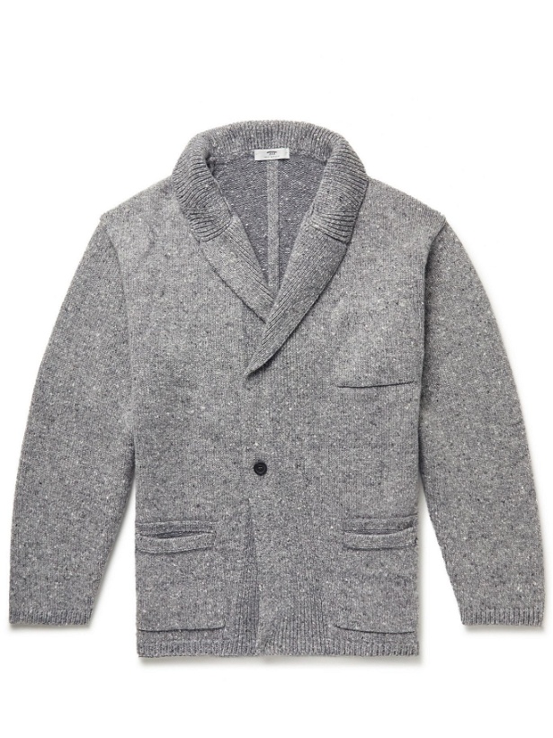 Photo: Inis Meáin - Unstructured Donegal Merino Wool and Cashmere-Blend Blazer - Gray