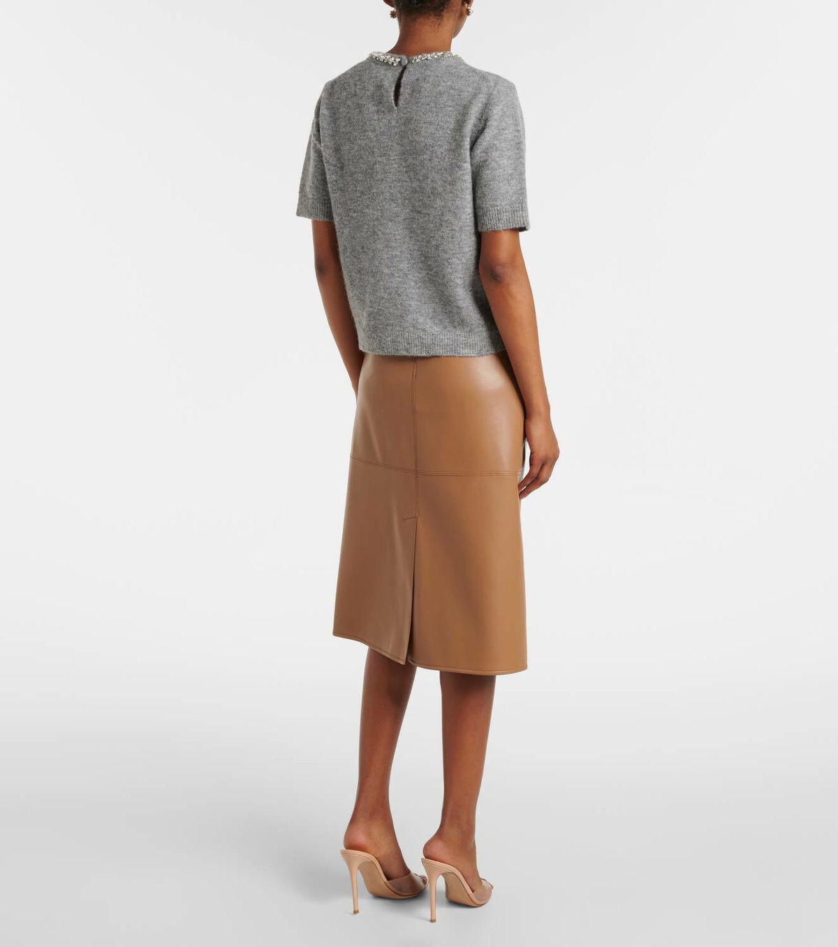 Velvet Layton embellished alpaca and wool-blend top