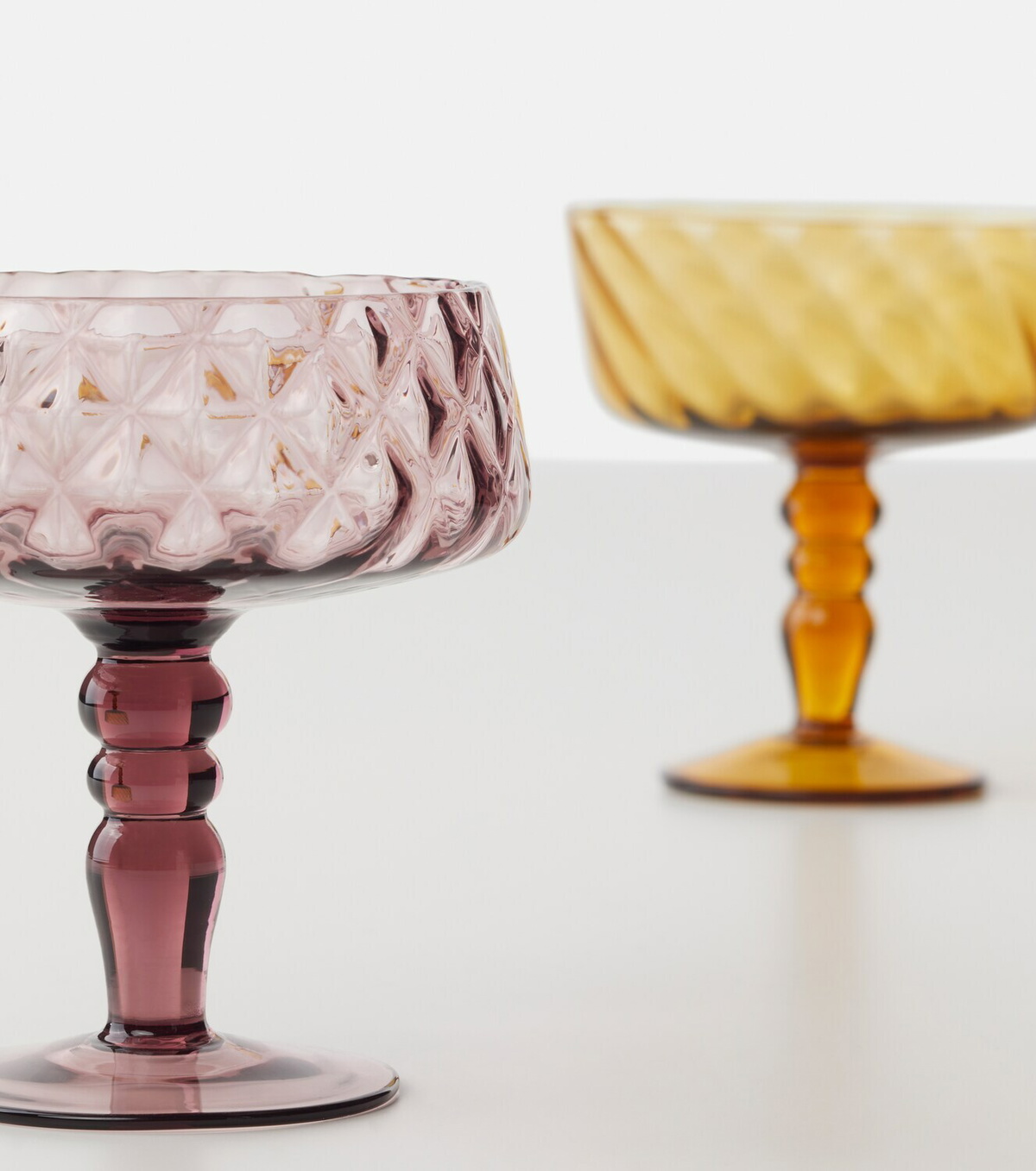 Bitossi Diseguale set of 6 champagne coupe glasses