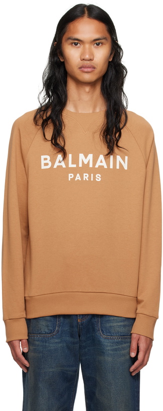 Photo: Balmain Orange Printed Sweatshirt