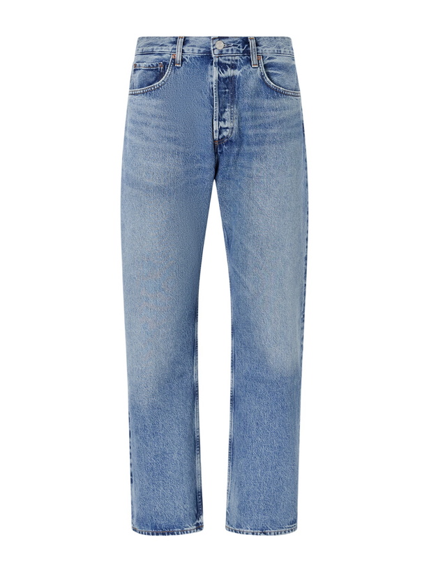 Photo: AGOLDE - Magnus Straight-Leg Distressed Organic Cotton Jeans - Blue