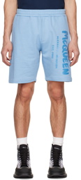 Alexander McQueen Blue Cotton Shorts