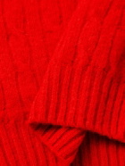 Drake's - Cable-Knit Shetland Wool Sweater - Red