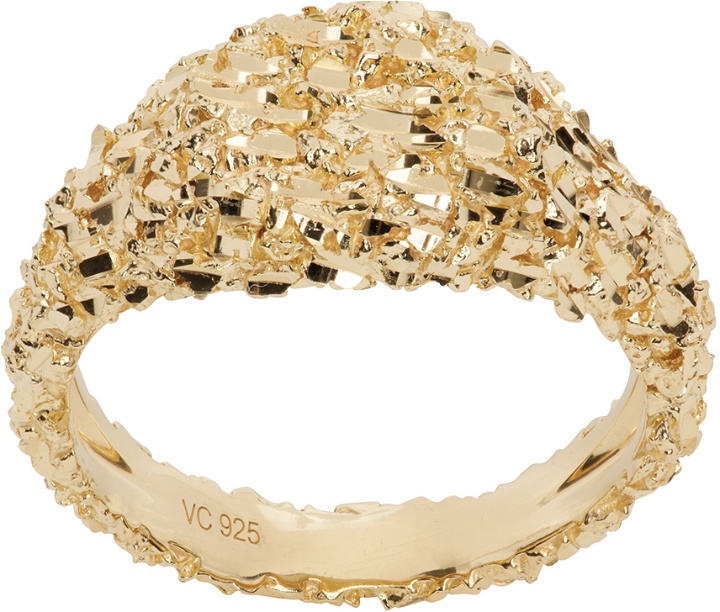 Photo: Veneda Carter SSENSE Exclusive Gold Thick Pebbled VC001 Ring