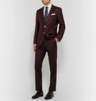 Hugo Boss - Navy Slim-Fit Virgin Wool Suit Trousers - Burgundy