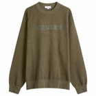 Alexander McQueen Men's Vintage Stonewash Logo Crew Sweatshirt in Peak Green Washed