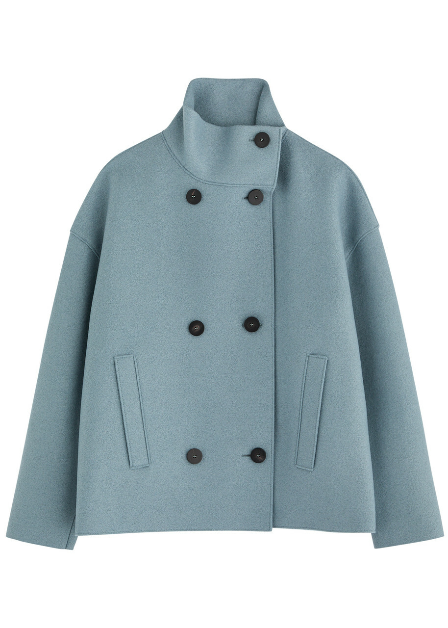 Harris Wharf London Double-breasted Wool Jacket Grey