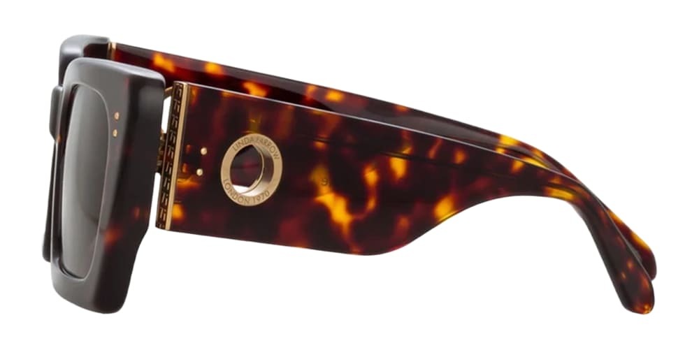 Linda Farrow Nieve Dark T-shell / Yellow Gold Sunglasses