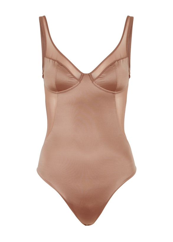 Photo: Spanx Shaping Satin Thong Bodysuit Beige