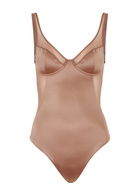 Spanx Shaping Satin Thong Bodysuit Beige