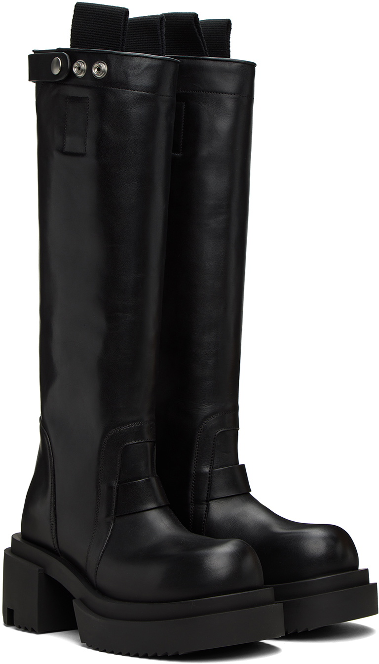 Rick Owens Black Pull On Bogun Boots Rick Owens