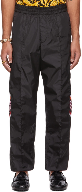 Photo: Versace Black Taffeta Greca Lounge Pants