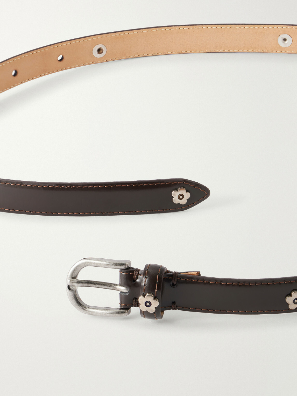 mfpen - Purpose 2cm embellished leather belt - Brown