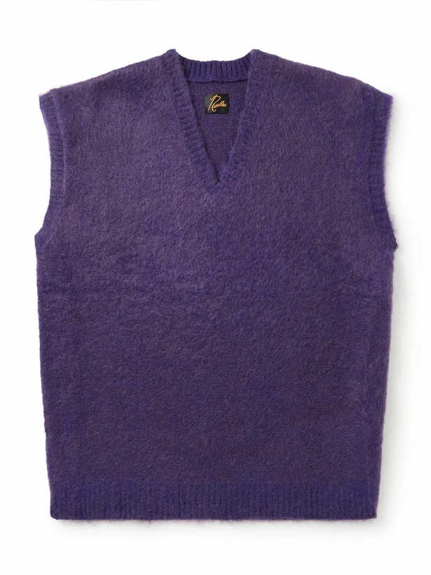 Photo: Needles - Oversized Mohair-Blend Sweater Vest - Purple