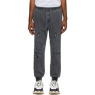 Juun.J Grey Elasticized Cuff Trousers