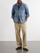 RRL - Stockton Corduroy-Trimmed Denim Jacket - Blue