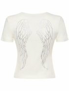 BLUMARINE - Embellished Logo Crop T-shirt