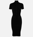 Mugler Ribbed-knit midi dress