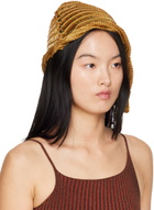 Isa Boulder Tan Asymmetric Beach Hat