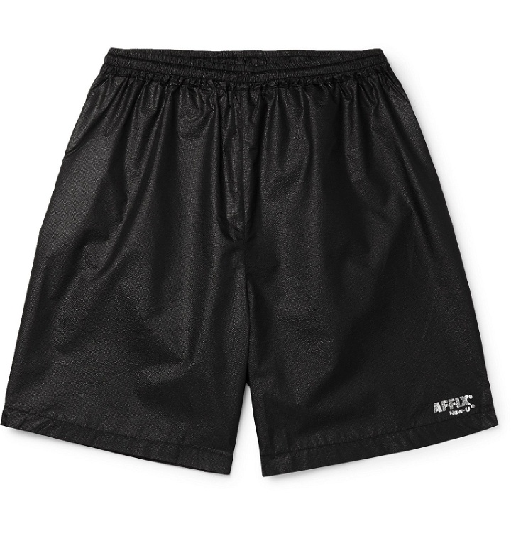 Photo: AFFIX - Logo-Print Textured-Nylon Shorts - Black