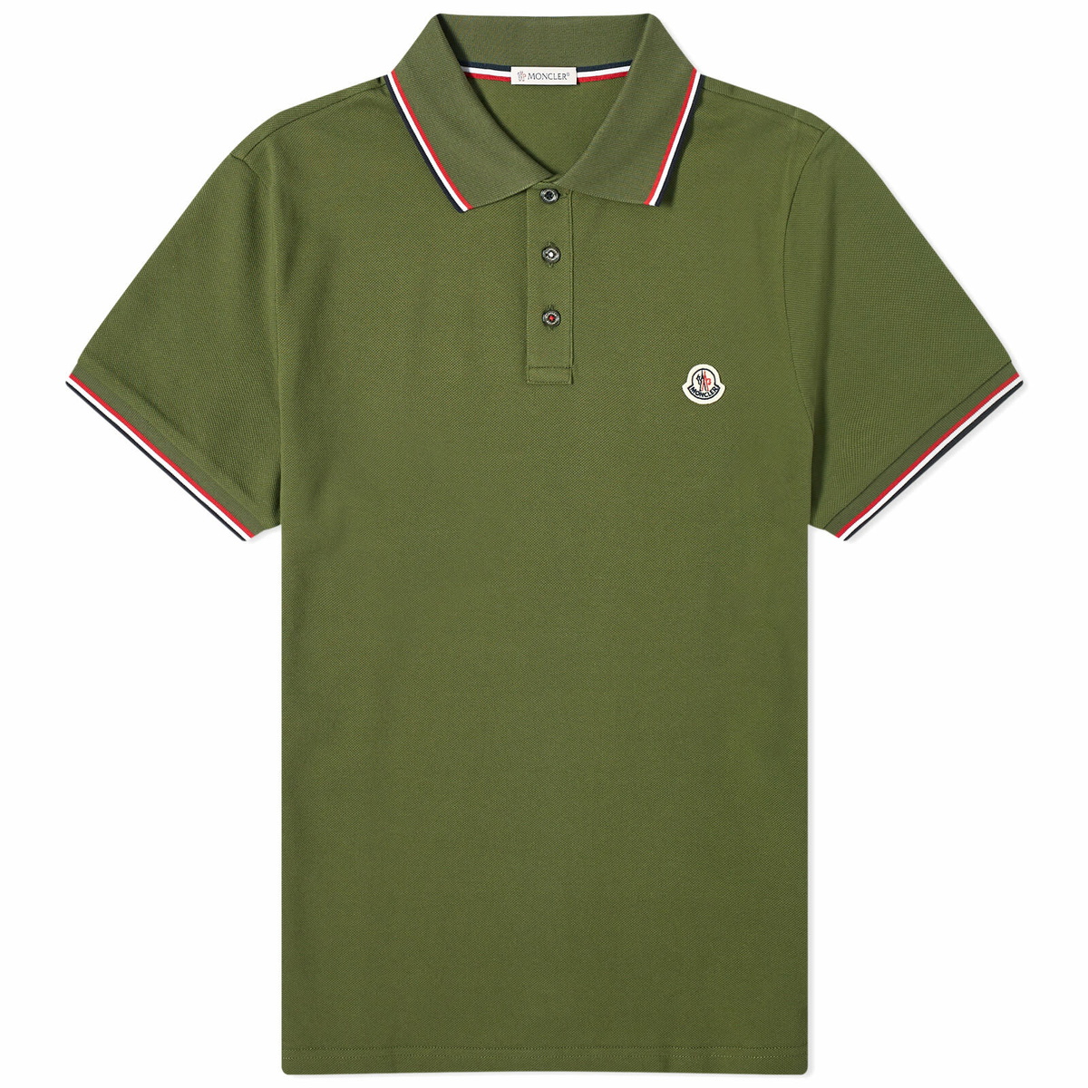 Moncler Men's Classic Logo Polo Shirt in Green Moncler