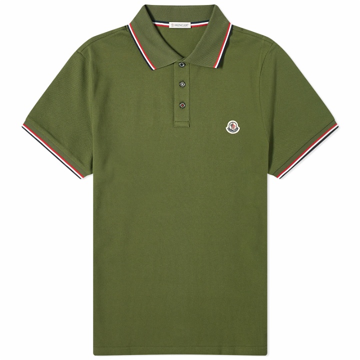 Photo: Moncler Men's Classic Logo Polo Shirt in Green