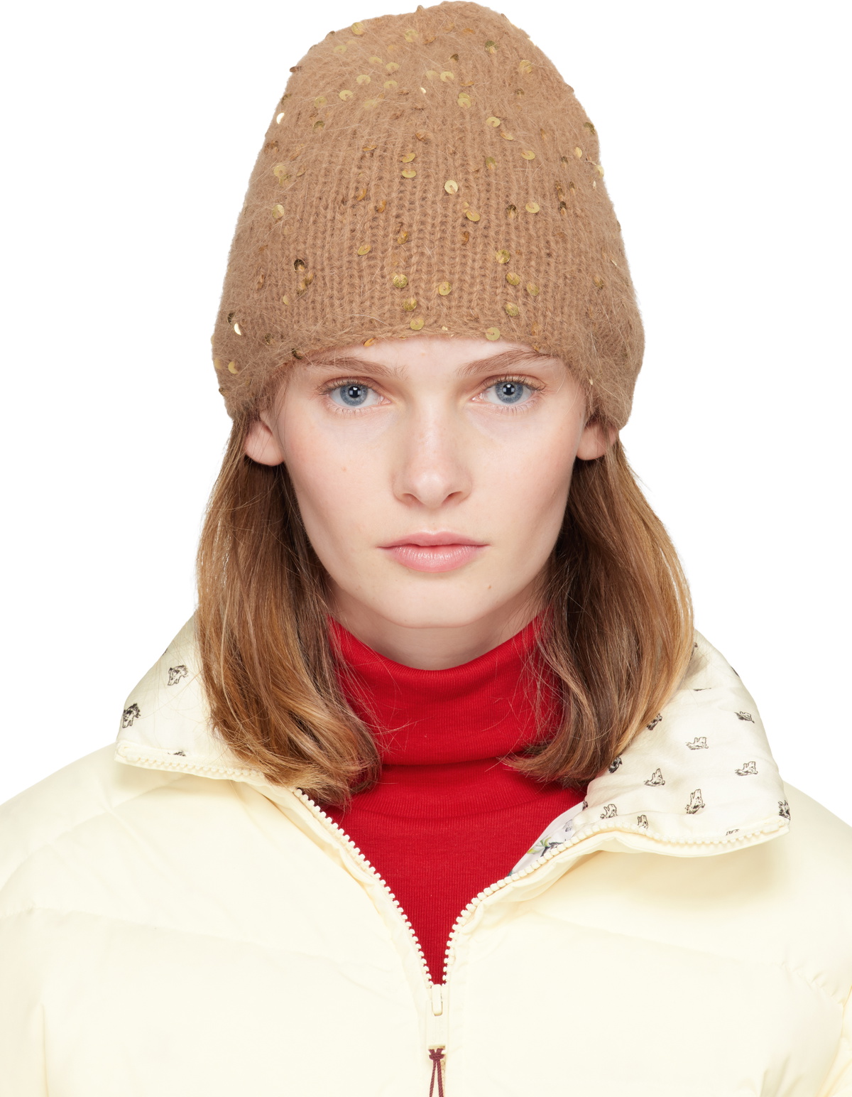 UNDERCOVER Beige Sequin Beanie