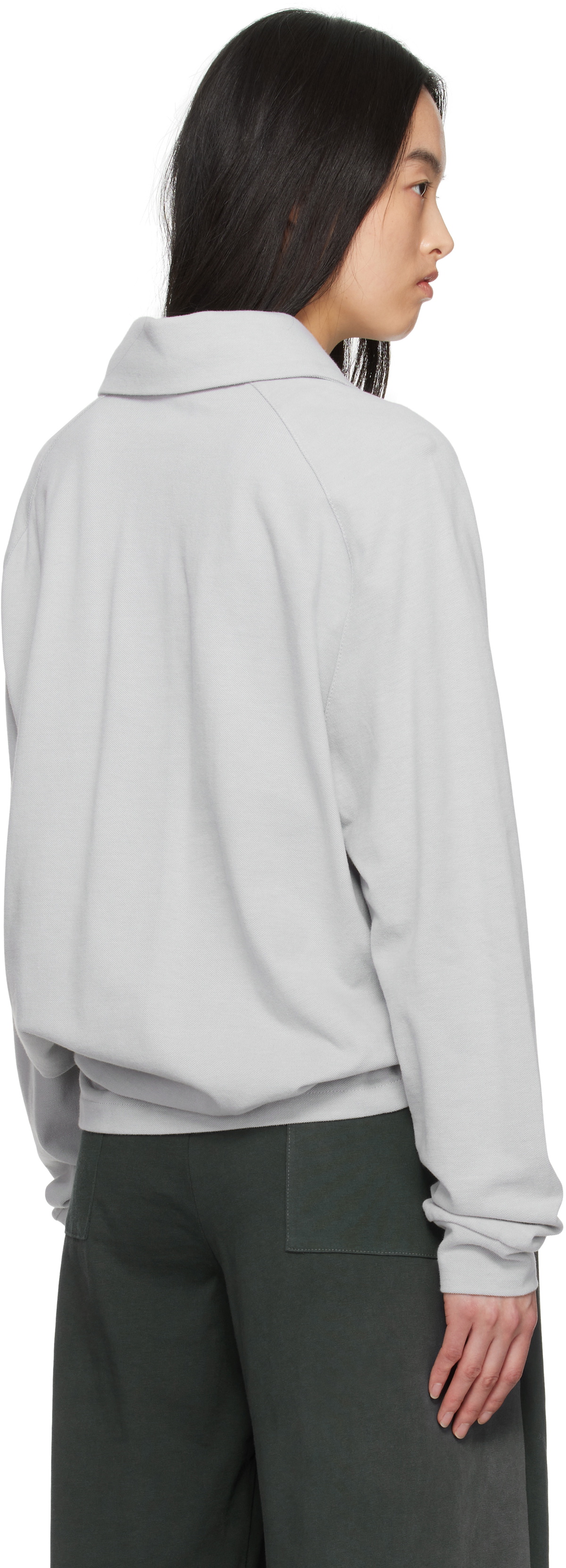 Serapis Gray Sailor Long Sleeve Polo