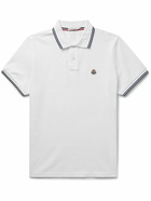 Moncler - Logo-Appliquéd Cotton-Piqué Polo Shirt - White