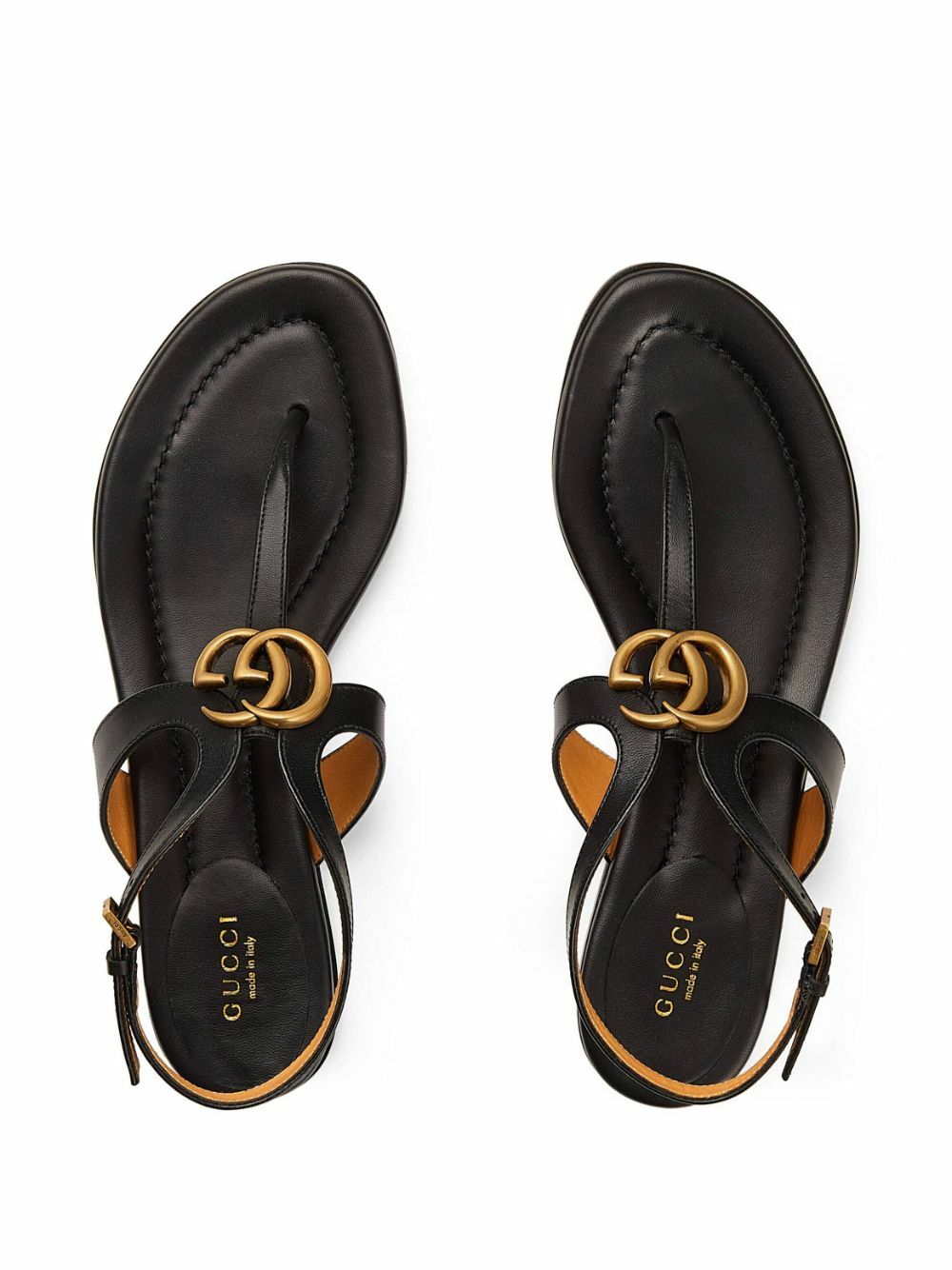 GUCCI - Gg Marmont Leather Sandals Gucci