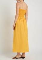 Faithfull The Brand Orla Strapless Stretch-cotton Midi Dress Orange