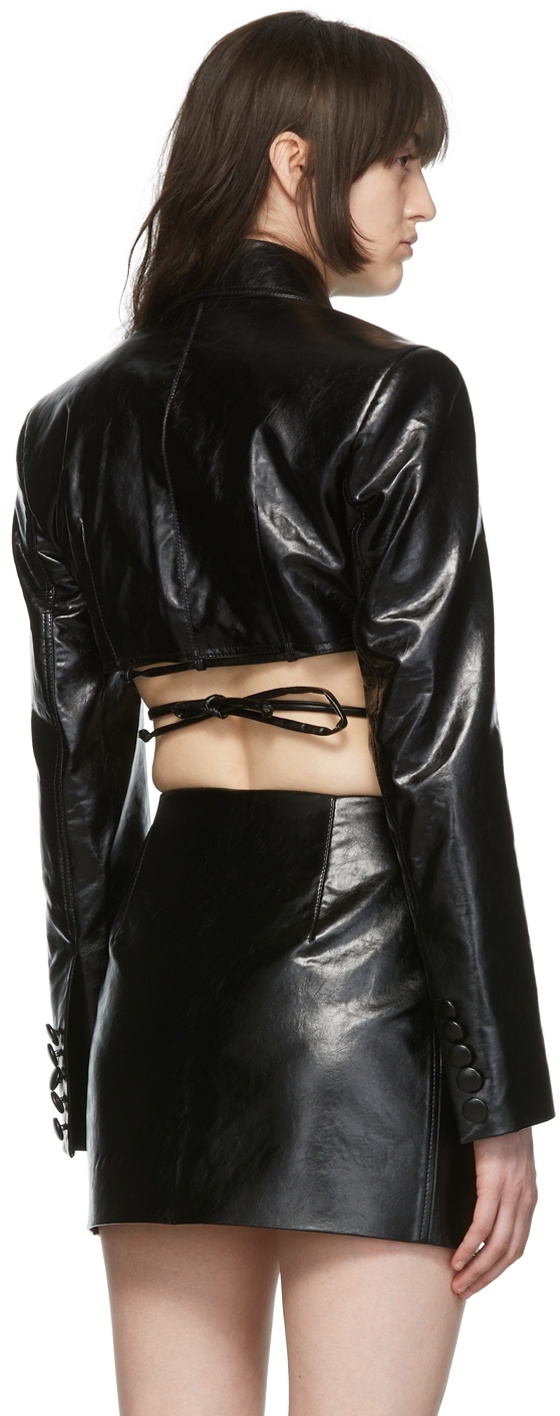 Aleksandre Akhalkatsishvili Black Faux-Leather Jacket