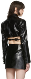 Aleksandre Akhalkatsishvili Black Faux-Leather Jacket