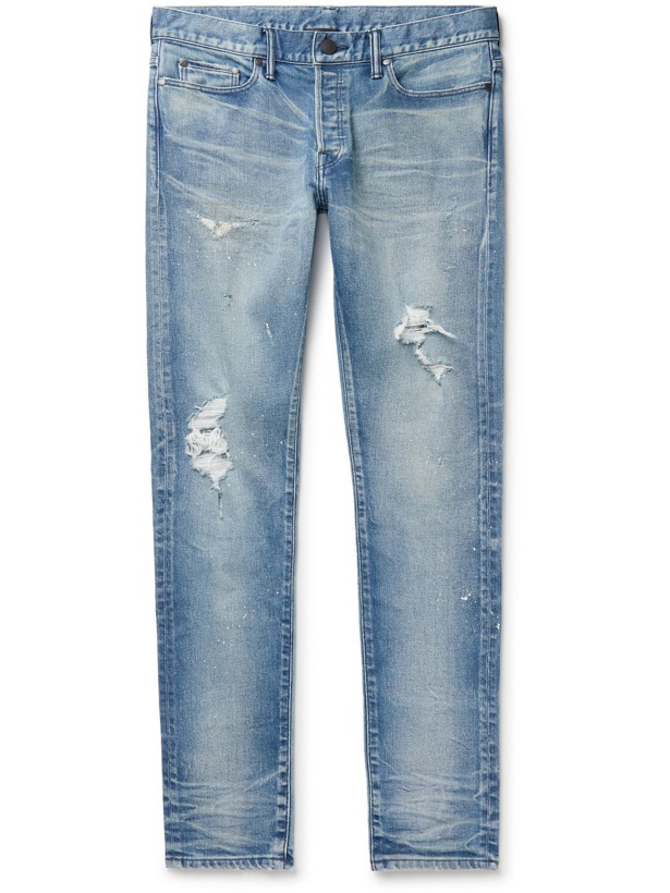 Photo: John Elliott - The Cast 2 Slim-Fit Distressed Jeans - Blue