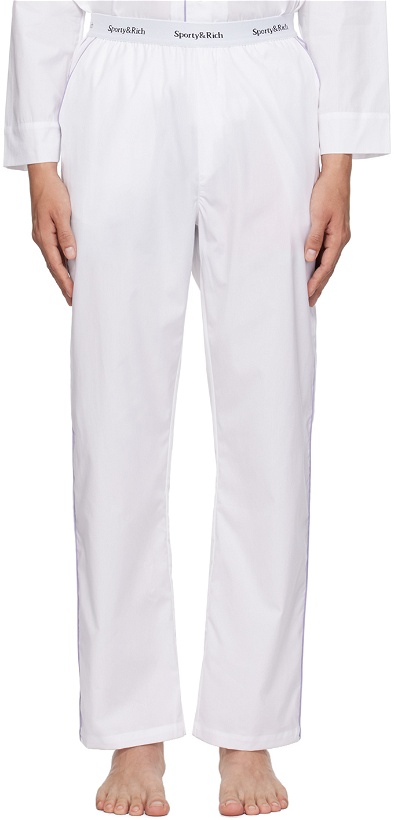 Photo: Sporty & Rich White Serif Sweatpants