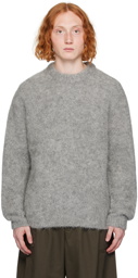 AMOMENTO Gray Crewneck Sweater