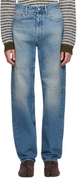 MM6 Maison Margiela Blue Paneled Jeans