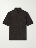 Zegna - Silk, Cashmere and Linen-Blend Polo Shirt - Brown