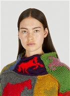 Pony Patchwork Knit Sweater in Multicolour