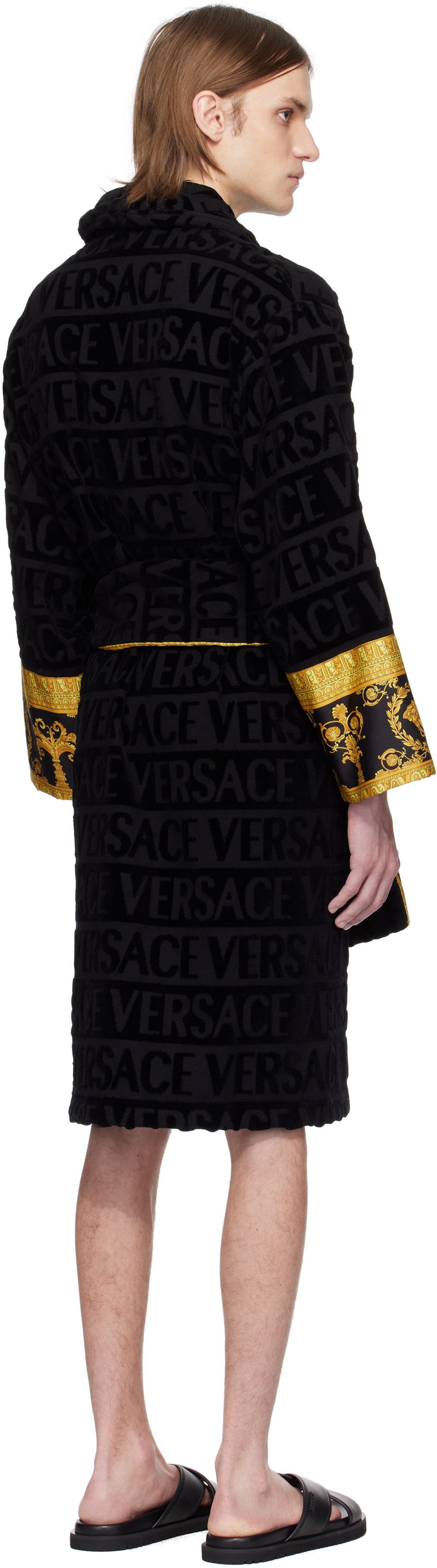 Versace Underwear Black 'I Heart Baroque' Bathrobe