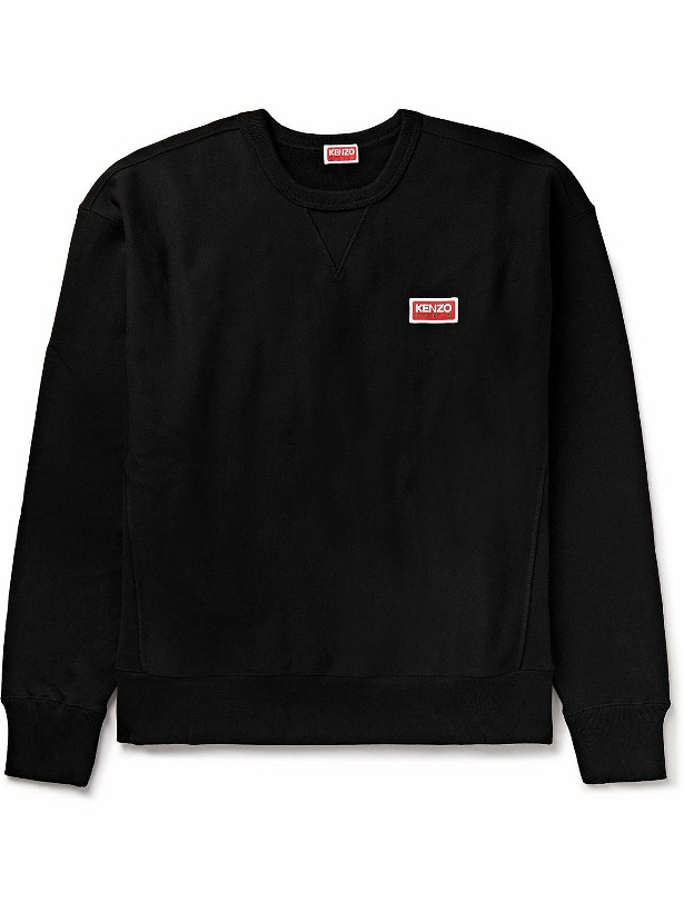 Photo: KENZO - Logo-Appliquéd Printed Cotton-Blend Jersey Sweatshirt - Black