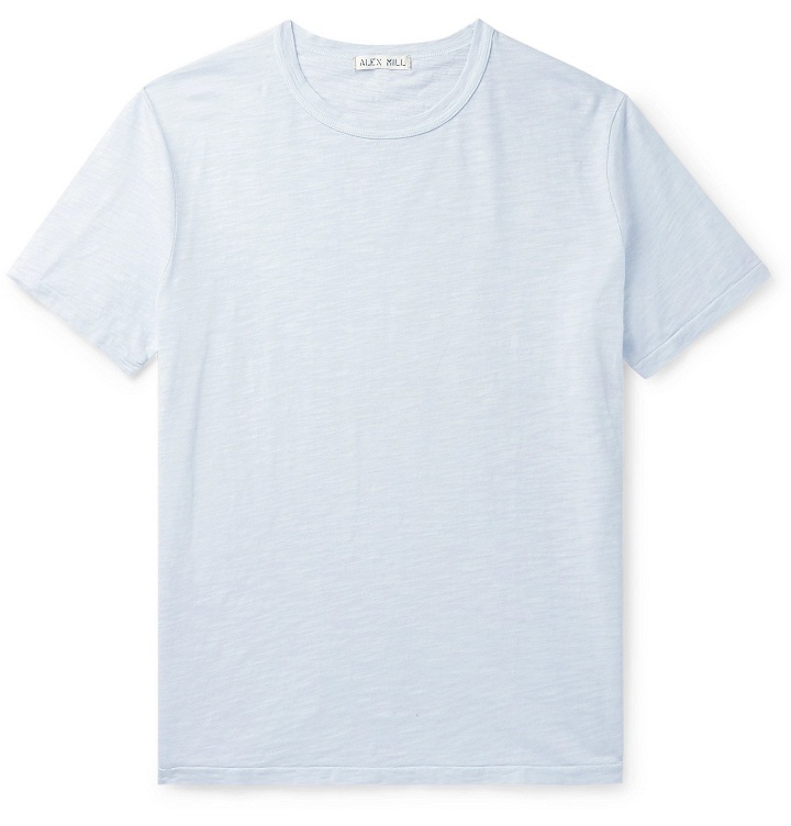 Photo: Alex Mill - Standard Slim-Fit Slub Mélange Cotton-Jersey T-Shirt - Blue