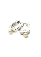 Missoma Button Pearl Rhodium-plated Hoop Earrings - Silver - One Size
