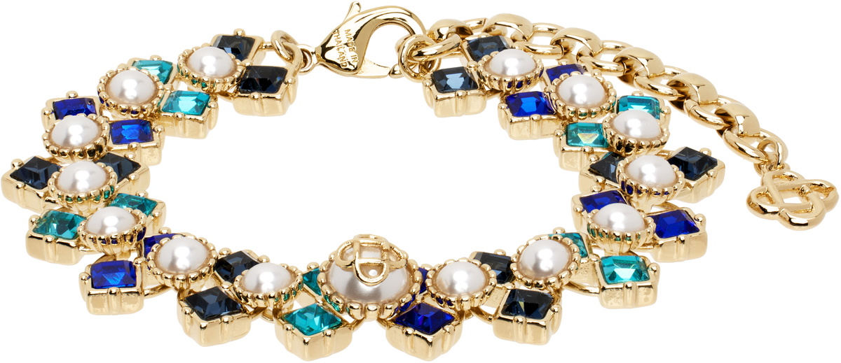Casablanca Gold & Green Laurel Leaf Bracelet Casablanca