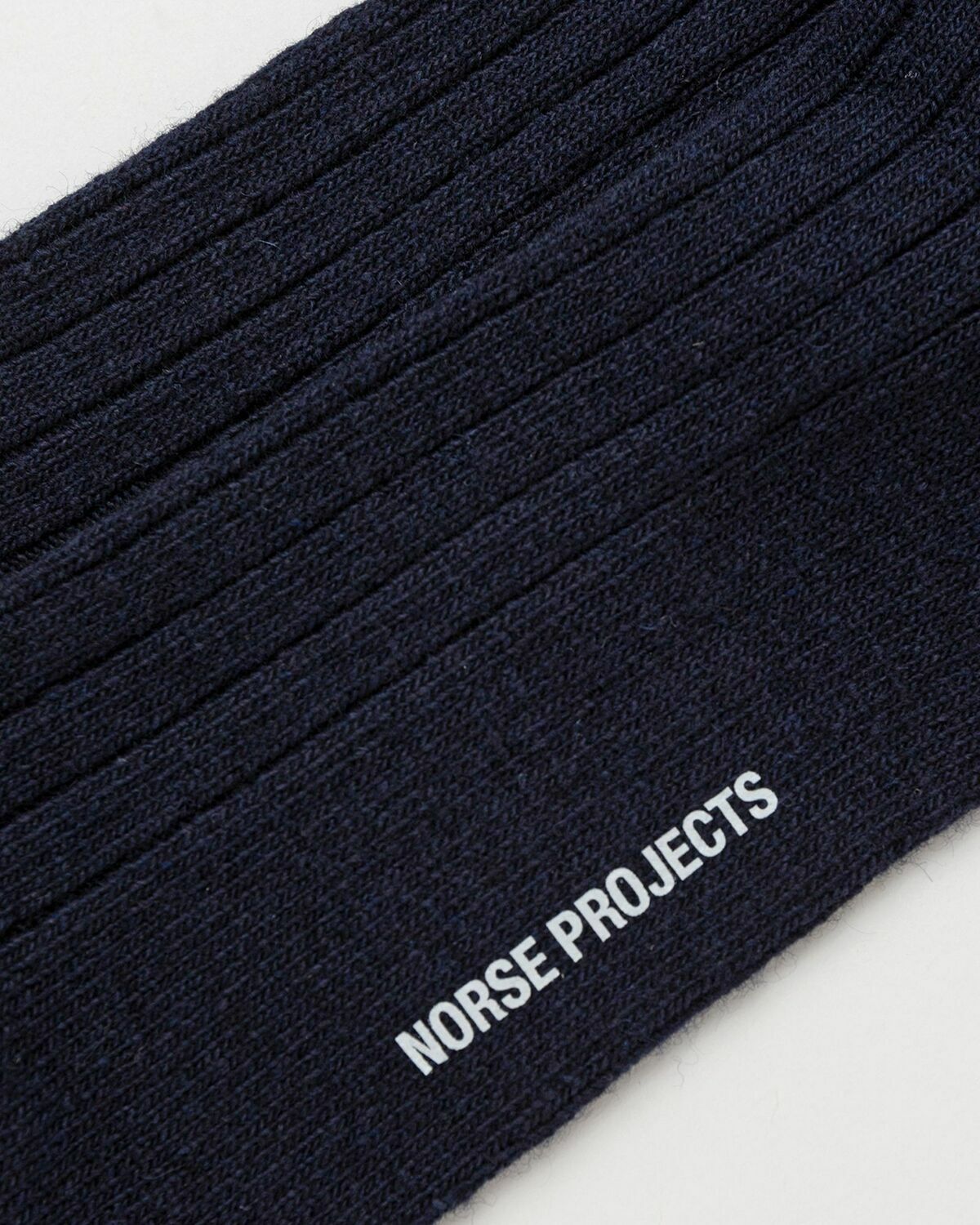 Norse Projects Bjarki Cashmere Wool Blend Rib Sock Blue Men