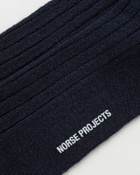 Norse Projects Bjarki Cashmere Wool Blend Rib Sock Blue Men