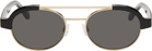 Palm Angels Black & Gold Artesia Sunglasses