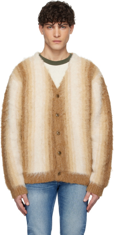 Photo: Uniform Bridge Beige Stripe Cardigan