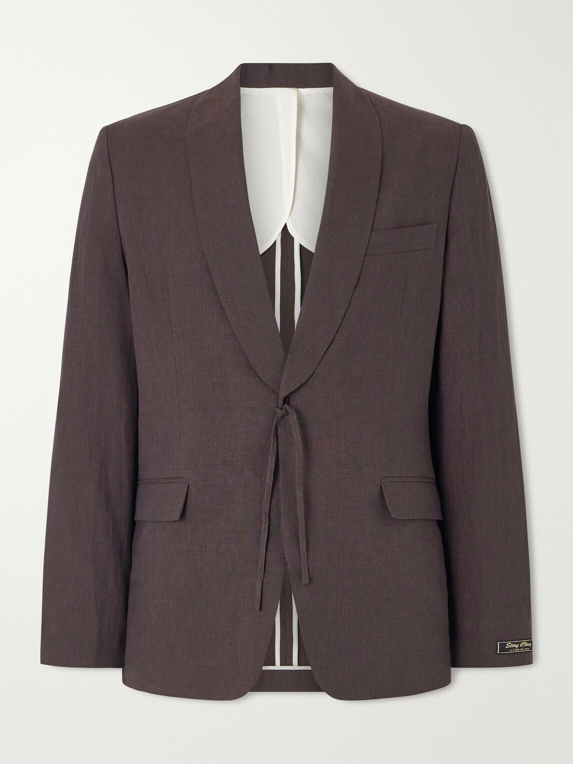 A Kind Of Guise - Shinji Shawl-Collar Linen Suit Jacket - Brown