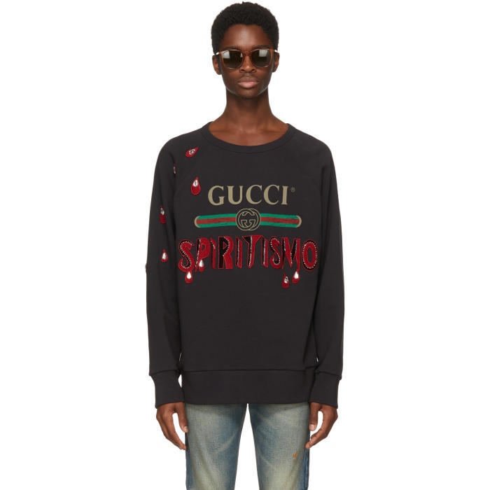 Gucci Black Spiritismo Logo Sweatshirt 